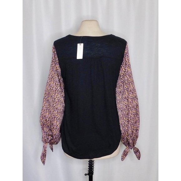 NWT!! ANTHROPOLOGIE Maybelle Tied Balloon Sleeve Top Floral Boho Retro Medium - Picture 11 of 16